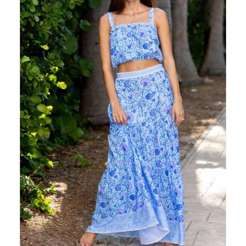 NEW BINDU celeste cropped top in blue
